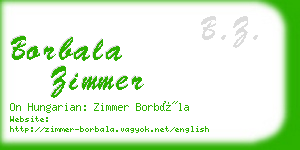 borbala zimmer business card